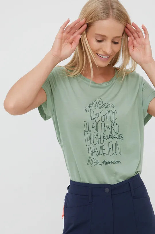 zöld Houdini t-shirt Tree Message Női