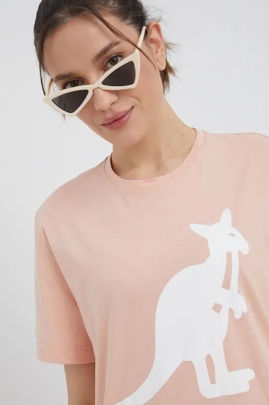 różowy Kangol t-shirt bawełniany