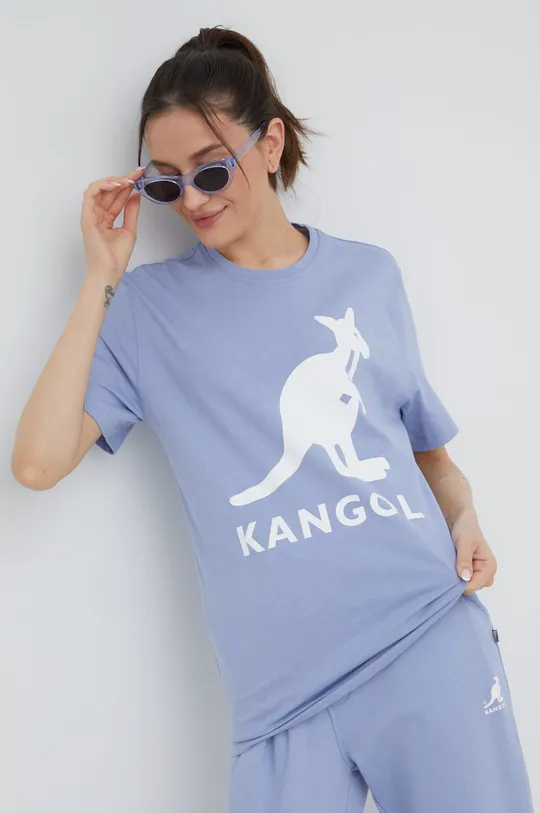 plava Pamučna majica Kangol Ženski