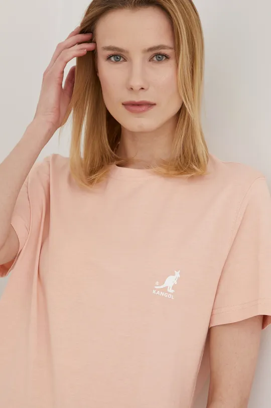 Bavlněné tričko Kangol růžová