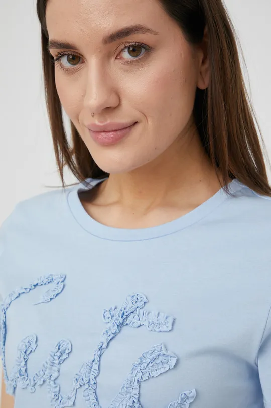 niebieski JDY t-shirt bawełniany