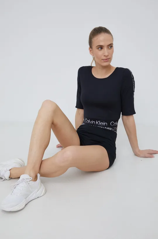 crna Majica kratkih rukava za trening Calvin Klein Performance Active Icon Ženski
