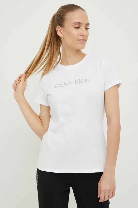 λευκό Μπλουζάκι προπόνησης Calvin Klein Performance Γυναικεία