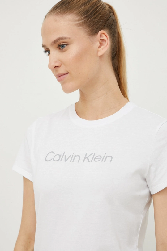 λευκό Μπλουζάκι προπόνησης Calvin Klein Performance