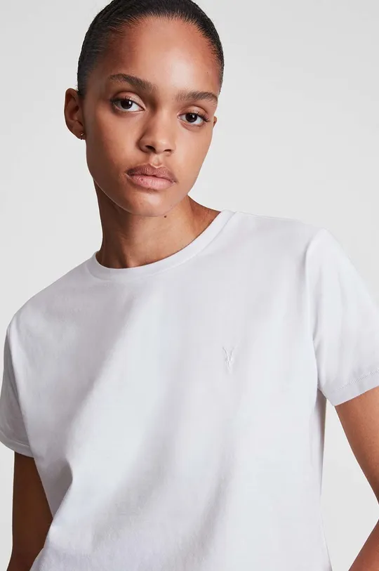 Βαμβακερό μπλουζάκι AllSaints λευκό