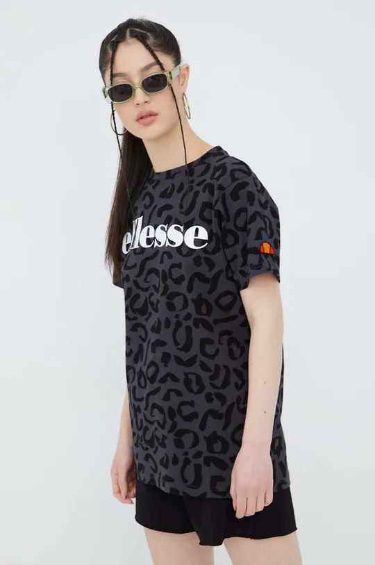 czarny Ellesse t-shirt bawełniany Damski