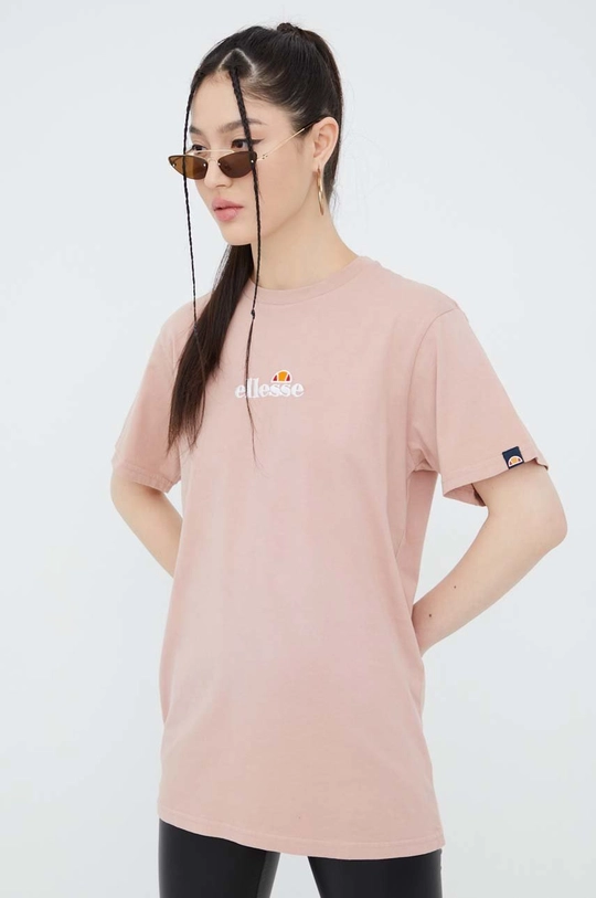 ροζ Βαμβακερό μπλουζάκι Ellesse