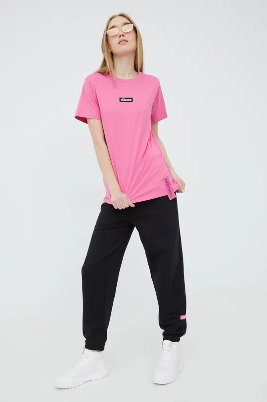 Ellesse t-shirt bawełniany różowy