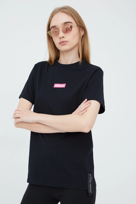 czarny Ellesse t-shirt bawełniany Damski