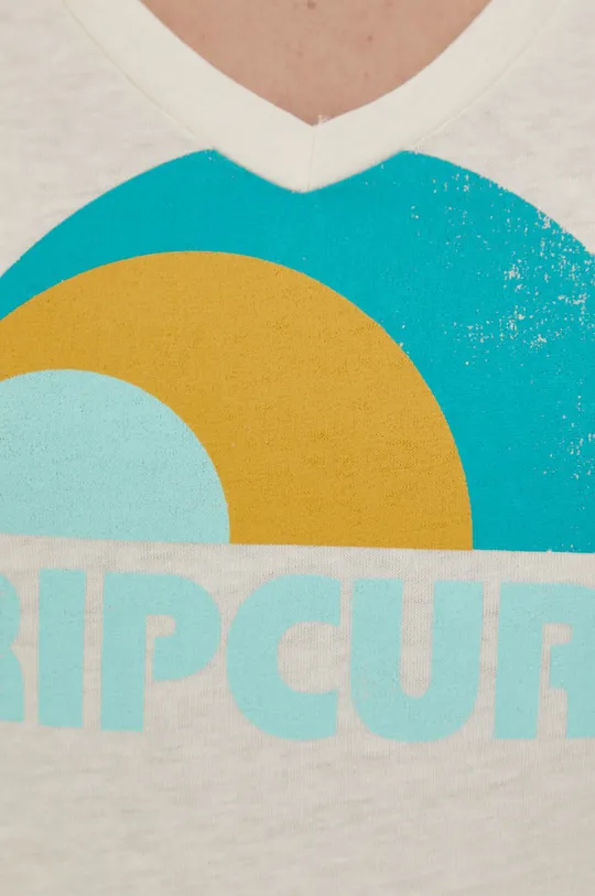 beżowy Rip Curl t-shirt bawełniany