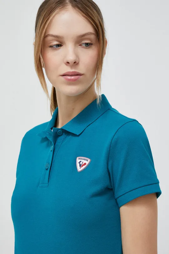 turkizna Bombažna kratka majica Rossignol Ženski