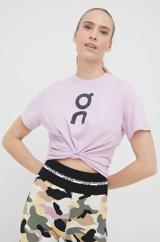 ροζ Βαμβακερό μπλουζάκι On-running Graphic-t Γυναικεία
