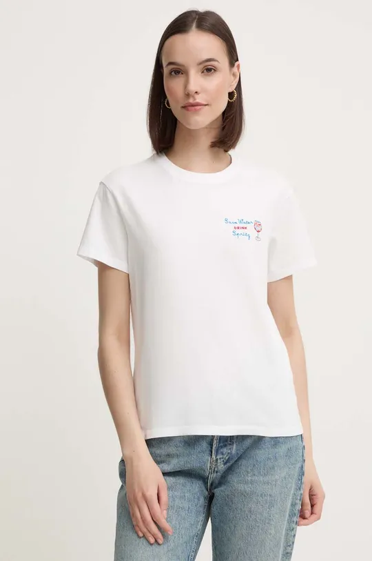 Βαμβακερό μπλουζάκι MC2 Saint Barth λευκό