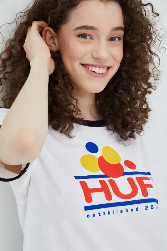 biela Bavlnené tričko HUF Dámsky
