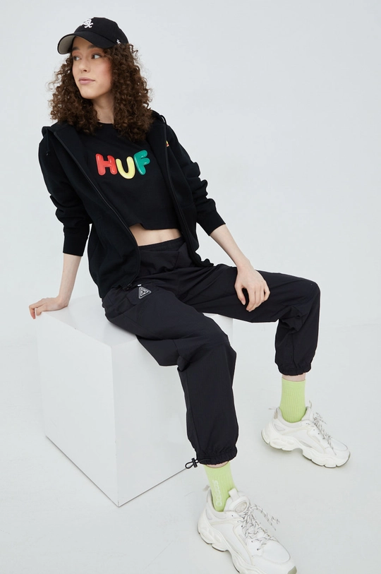 HUF t-shirt bawełniany czarny