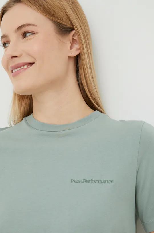 zielony Peak Performance t-shirt bawełniany