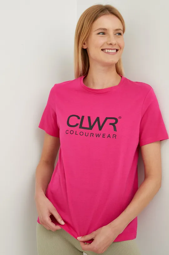 рожевий Бавовняна футболка Colourwear Жіночий