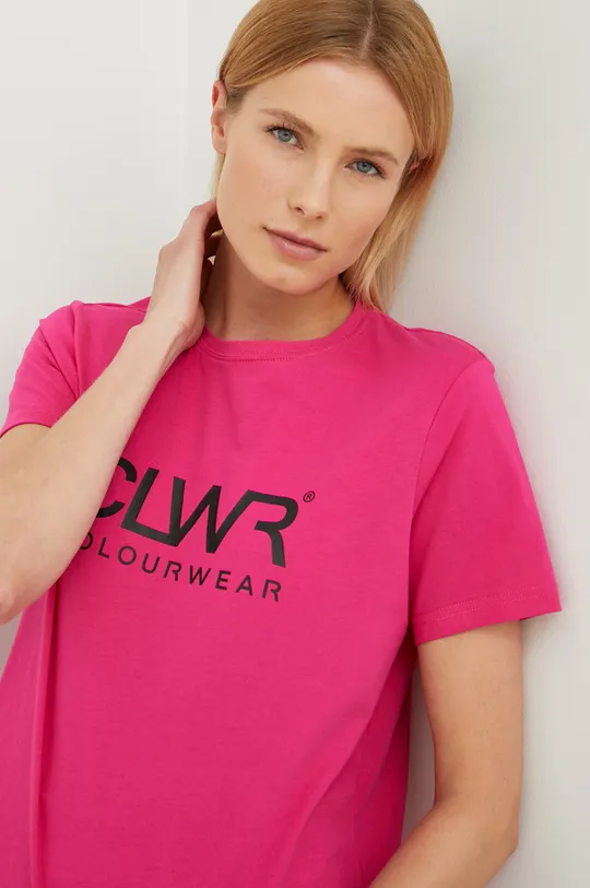 рожевий Бавовняна футболка Colourwear