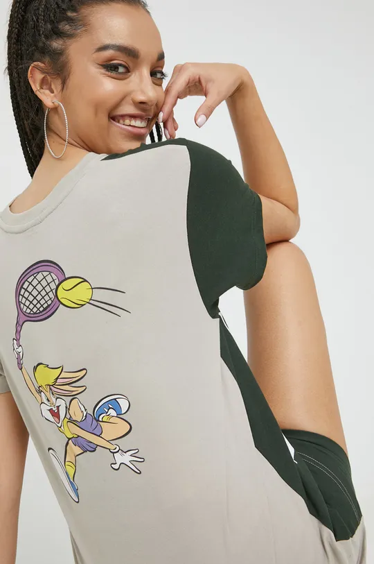 γκρί Βαμβακερό μπλουζάκι Ellesse X Looney Tunes Γυναικεία