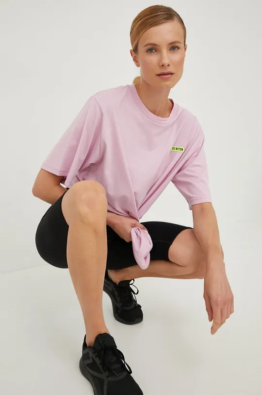 P.E Nation t-shirt bawełniany fioletowy