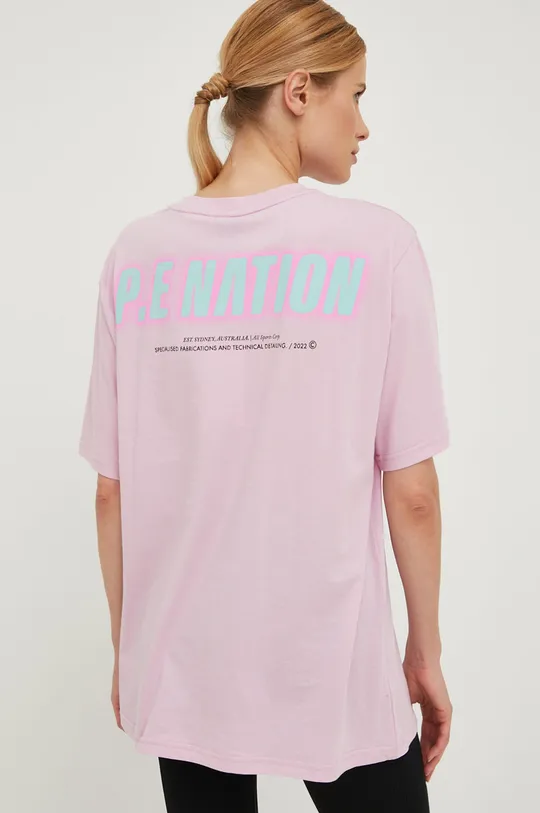 fioletowy P.E Nation t-shirt bawełniany