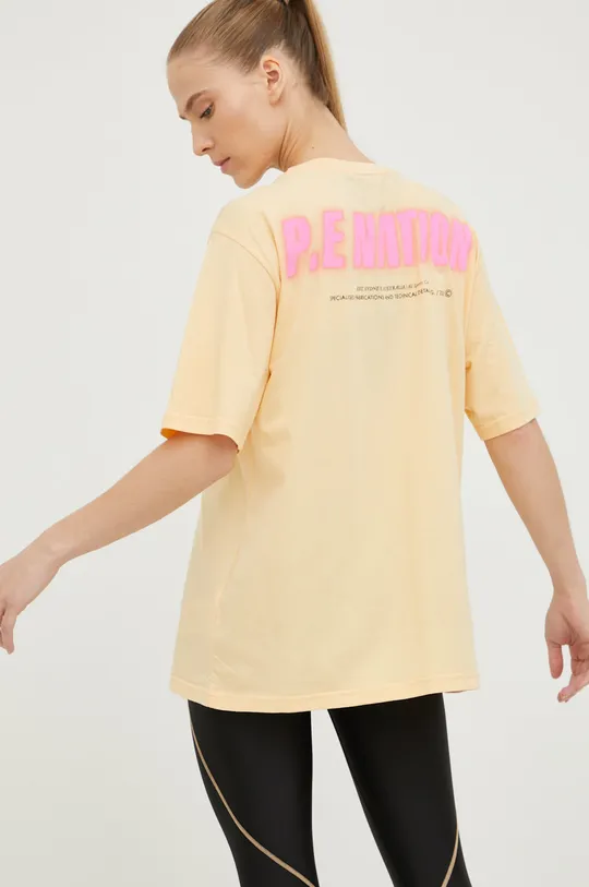 pomarańczowy P.E Nation t-shirt bawełniany Damski
