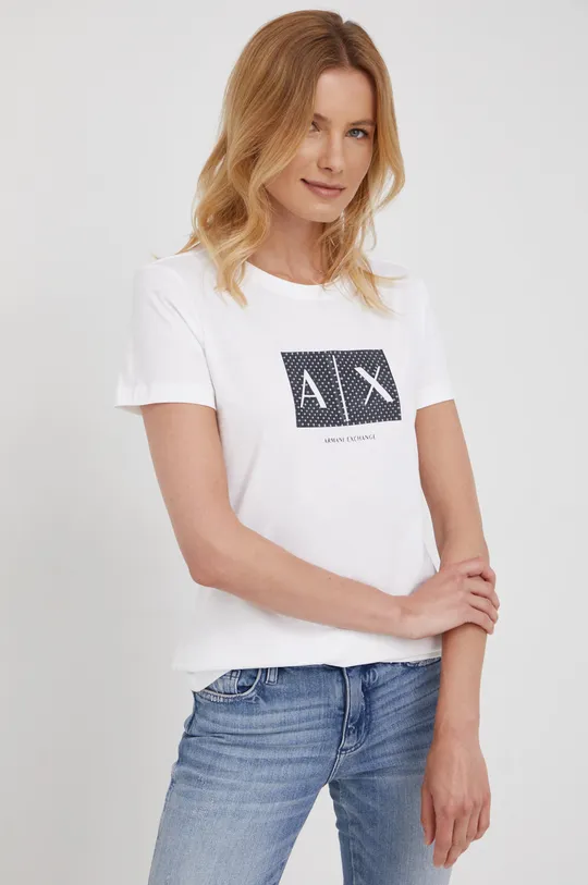 biały Armani Exchange t-shirt bawełniany 3LYTKE.YJ5MZ Damski