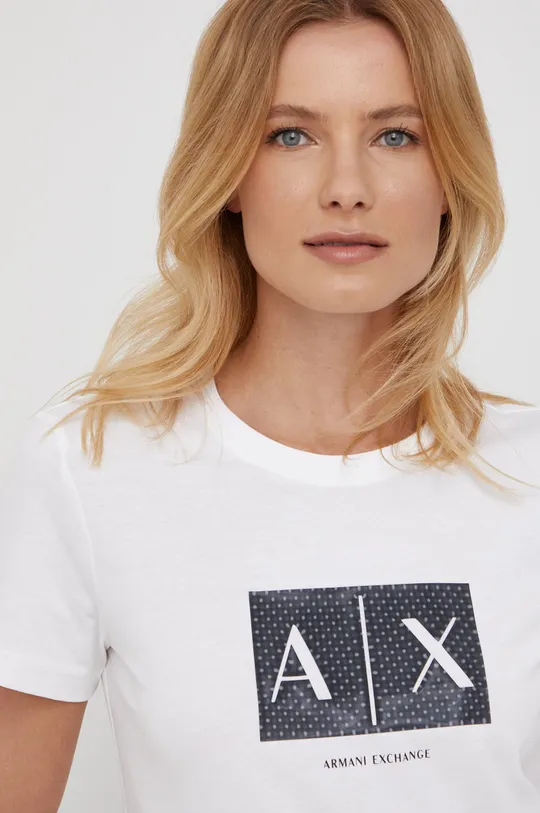 biały Armani Exchange t-shirt bawełniany 3LYTKE.YJ5MZ