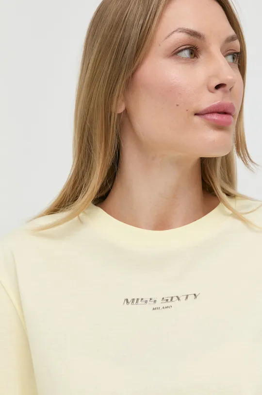 žltá Bavlnené tričko Miss Sixty