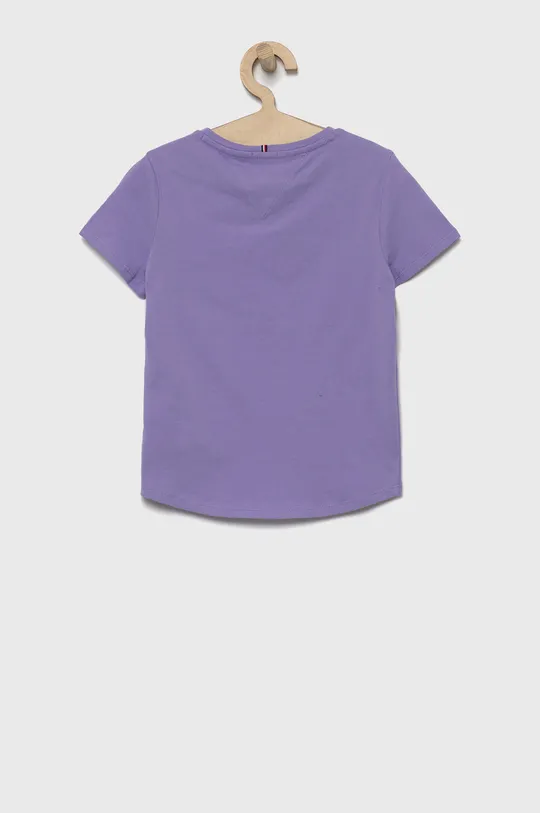 Tommy Hilfiger T-shirt bawełniany dziecięcy fioletowy