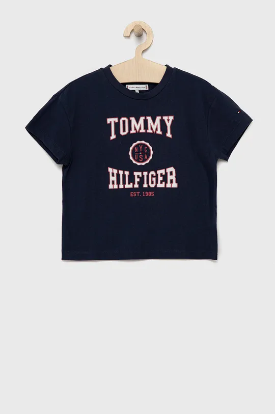 mornarsko modra Otroška kratka majica Tommy Hilfiger Dekliški