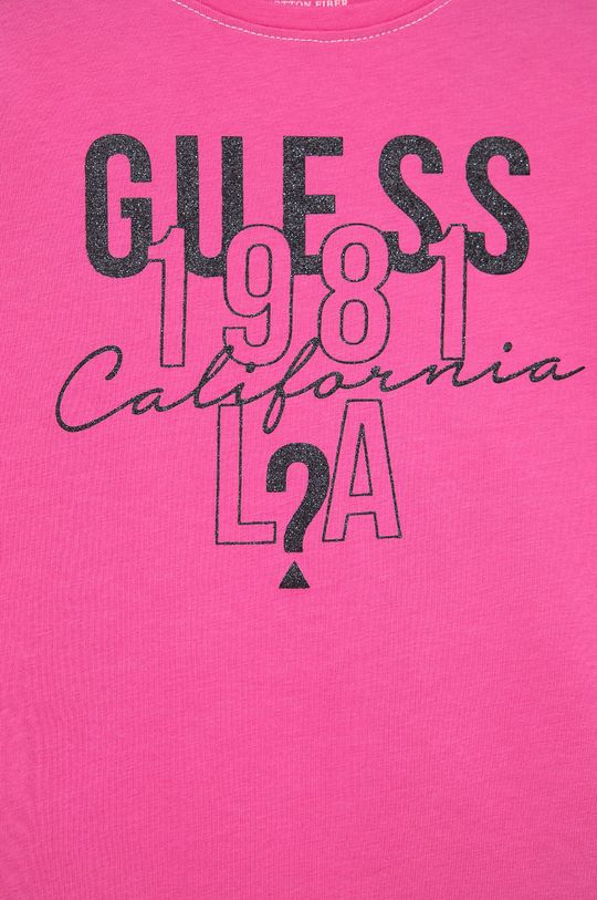 różowy Guess T-shirt dziecięcy