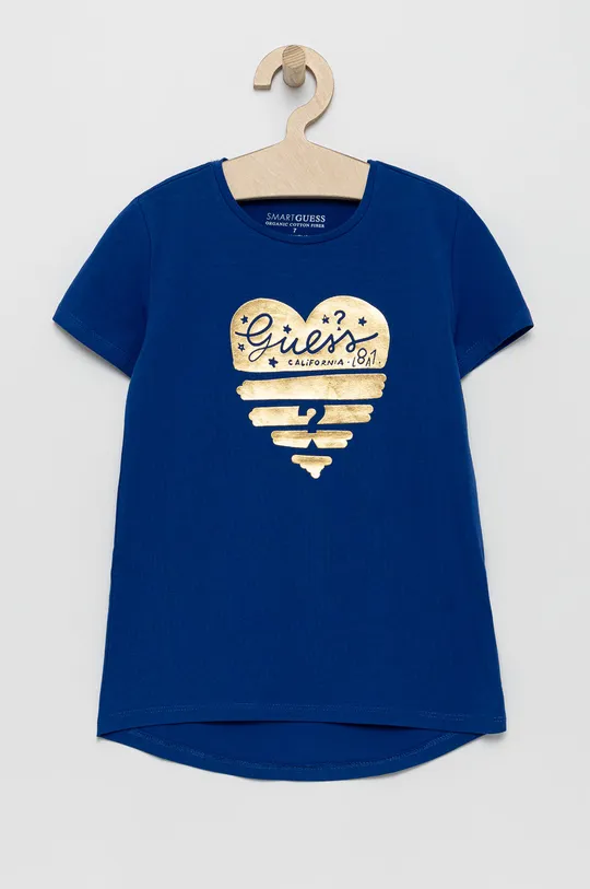 niebieski Guess T-shirt dziecięcy Dziewczęcy