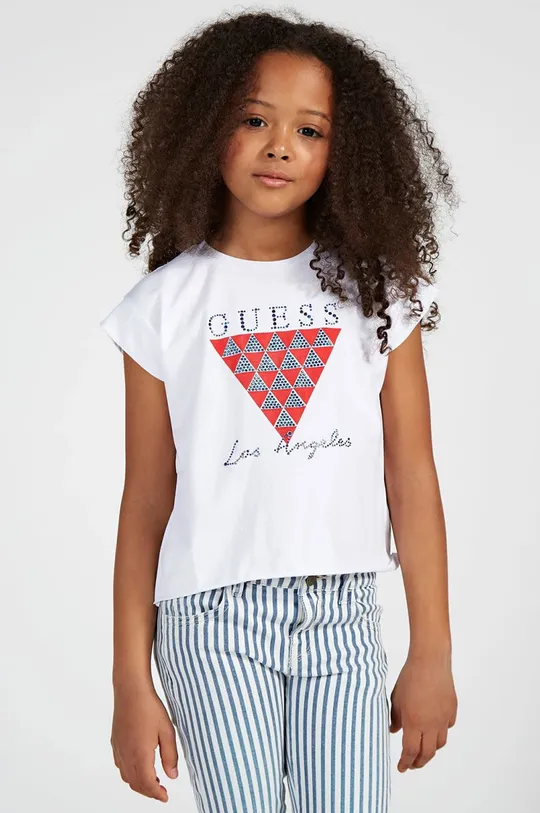 белый Детская футболка Guess Для девочек