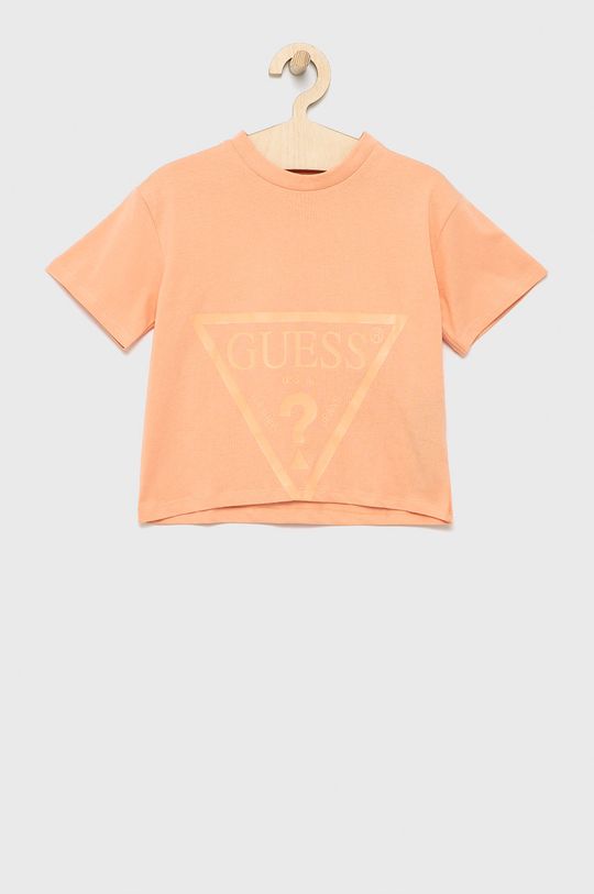 portocaliu deschis Guess Tricou de bumbac pentru copii De fete