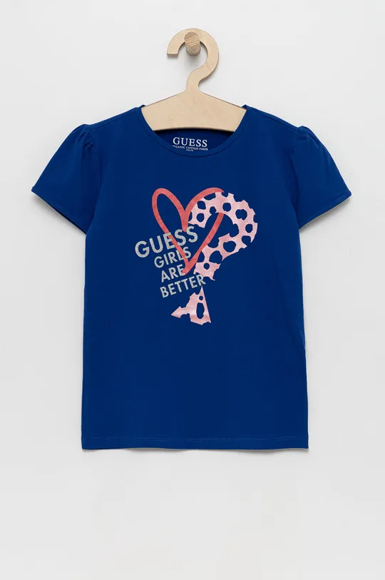 plava Dječja majica kratkih rukava Guess Za djevojčice