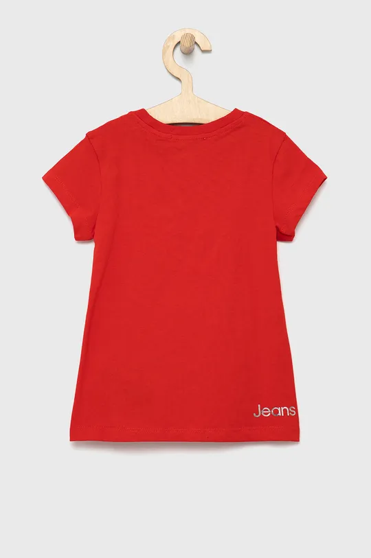 Παιδικό βαμβακερό μπλουζάκι Calvin Klein Jeans κόκκινο