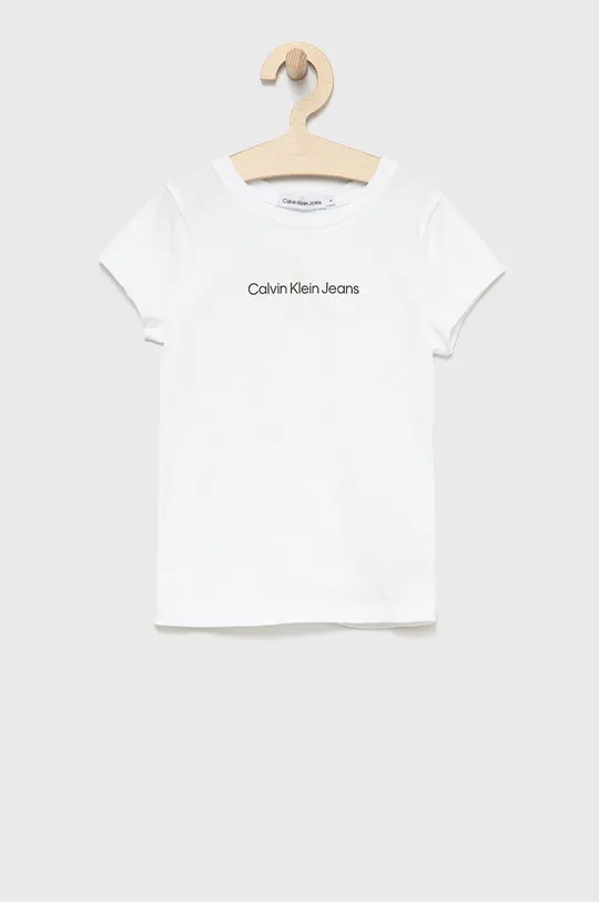 fehér Calvin Klein Jeans gyerek pamut póló Lány