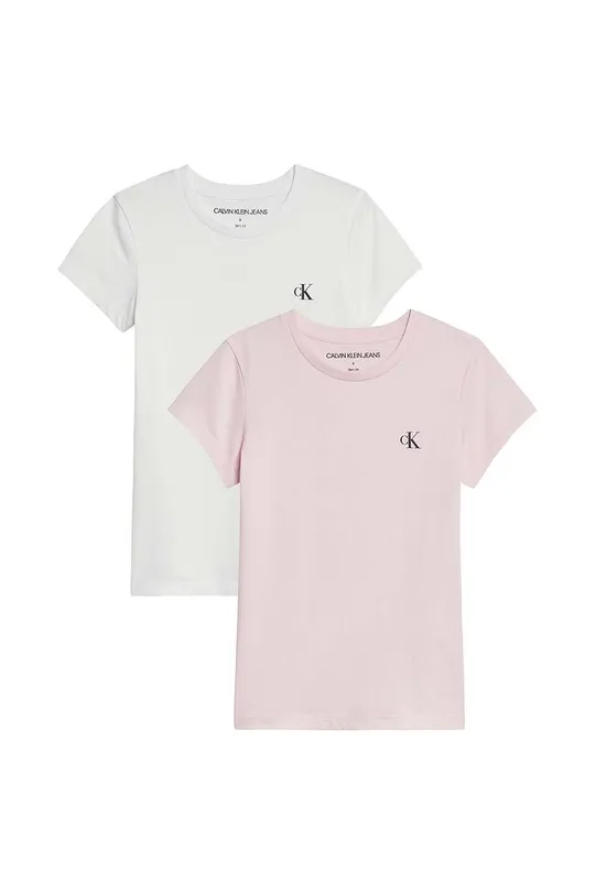 ružová Calvin Klein Jeans - Detské bavlnené tričko (2-pak) Dievčenský