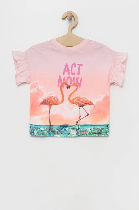 Desigual t-shirt bawełniany dziecięcy 22SGTK04 różowy