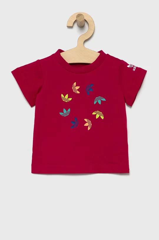 розовый adidas Originals - Детская хлопковая футболка HE6845 Для девочек