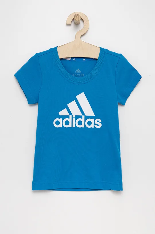 modra adidas Performance bombažna otroška majica Dekliški