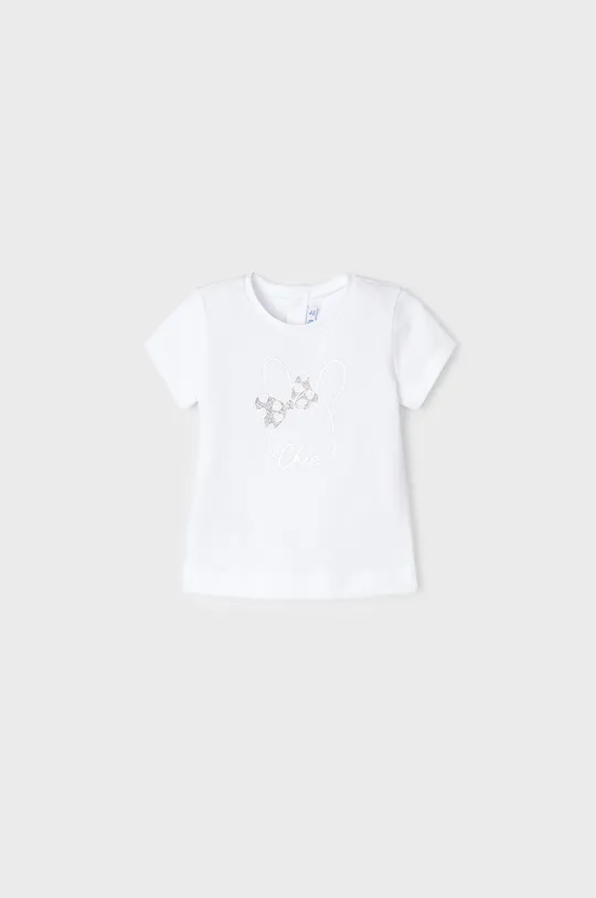 biały Mayoral T-shirt bawełniany dziecięcy Dziewczęcy