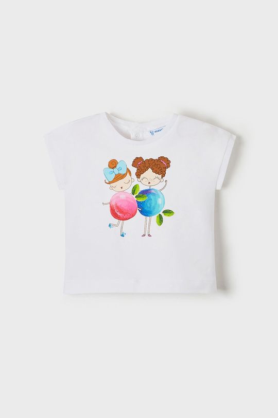 biały Mayoral t-shirt dziecięcy Dziewczęcy