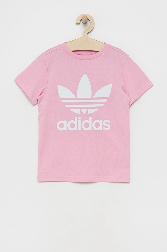 roza Dječja pamučna majica kratkih rukava adidas Originals Za djevojčice