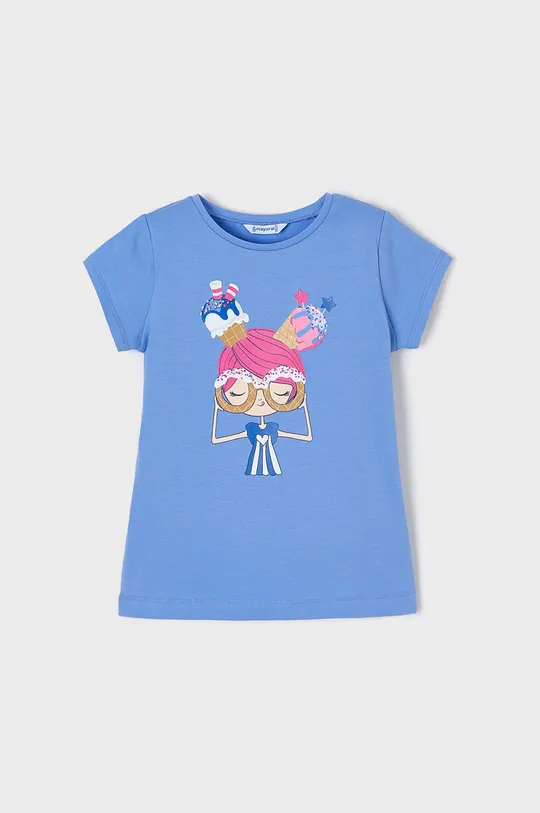 μπλε Παιδικό βαμβακερό μπλουζάκι Mayoral Για κορίτσια