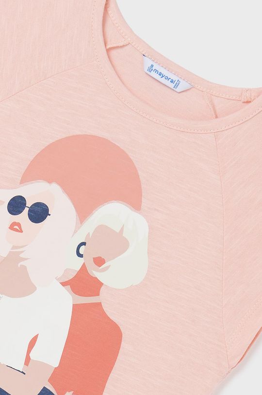pastelowy różowy Mayoral T-shirt bawełniany dziecięcy