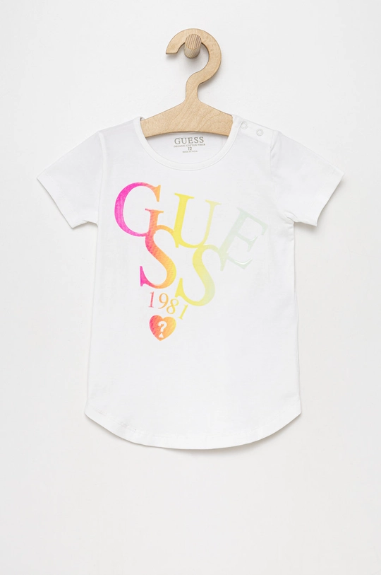 biały Guess t-shirt dziecięcy Dziewczęcy