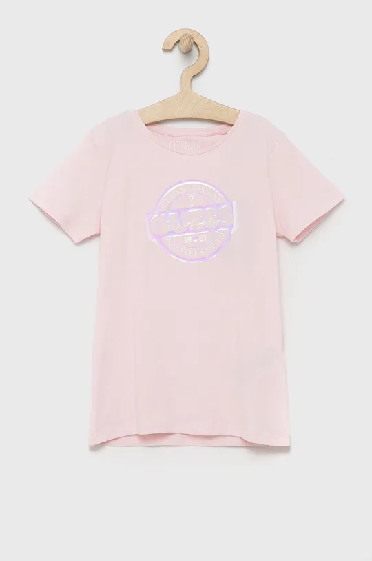 roza Guess otroška majica Dekliški