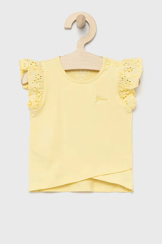 rumena Otroška kratka majica Guess Dekliški